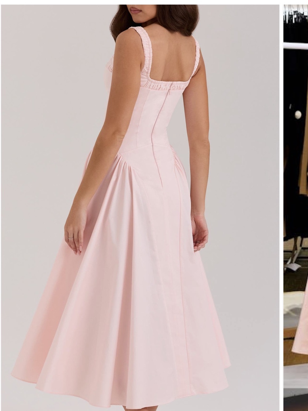 House of CB Blush Pink Square-Neck Midi Dress - Picture 2 of 3